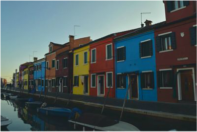 Casas coloridas en Burano Casas coloridas en Burano
